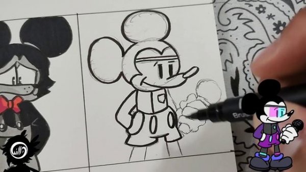 FNF Drawing - Suicide Mouse / Mickey Reanimated / VS Mickey Mouse 3rd / Sunday Night