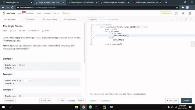 Single Number Problem : LeetCode[136] смотреть онлайн
