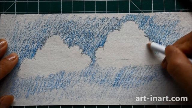 How to Draw Clouds With Colour Pencils / 3D Clouds Pt #1 (For Beginners) смотреть онлайн