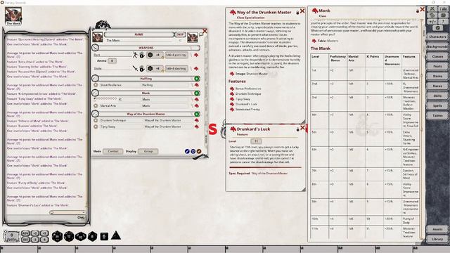 FGU Character Creation | 5e | Monk Class - Way of the Drunken Master | Fantasy Grounds Unity смотреть онлайн