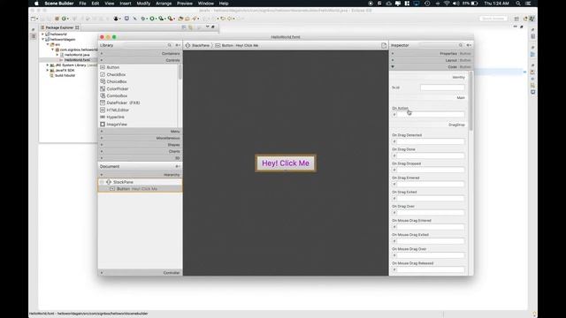 Javafx Tutorial For Beginners 03 - Hello World using Scene Builder (step by step) смотреть онлайн