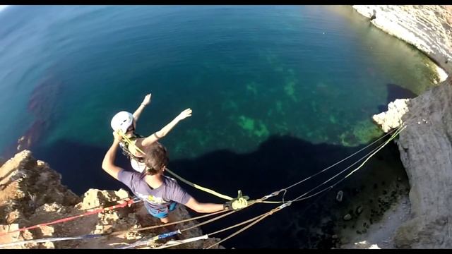 Летвинова Наташа мыс Фиолент Роупджампинг в Крыму с командой Скайлайн смотреть онлайн