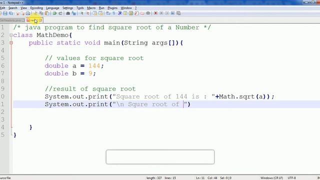 square root of number in java Example | sqrt() function in java смотреть онлайн