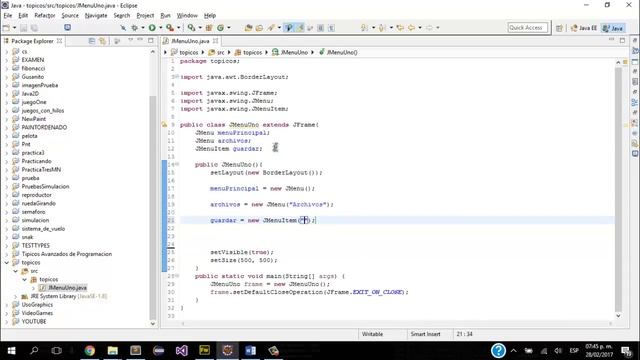 Como crear un menu en java swing смотреть онлайн