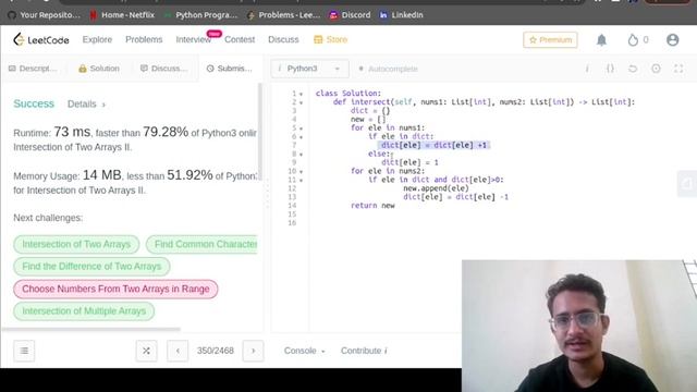 Intersection of Two Arrays II (Leetcode 350) || Python || Mohit Bodhija смотреть онлайн