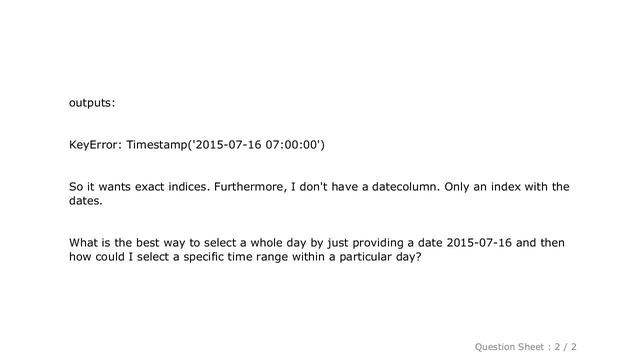Pandas : Pandas: Selecting DataFrame rows between two dates (Datetime Index) смотреть онлайн