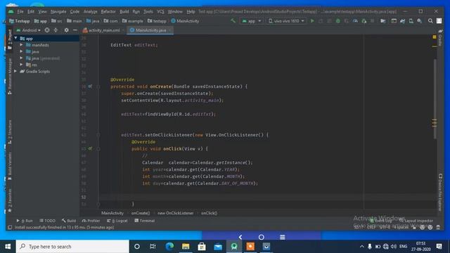 Date Picker Dialoge in android studio смотреть онлайн