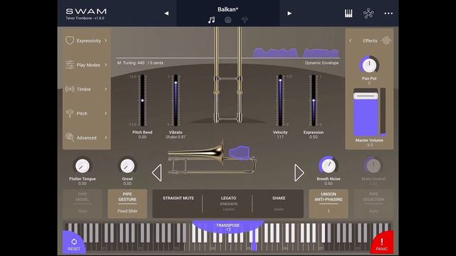 Moessieurs présentation SWAM Solo Brass Trombone iOS avec le Yamaha Montage démo audition. смотреть онлайн