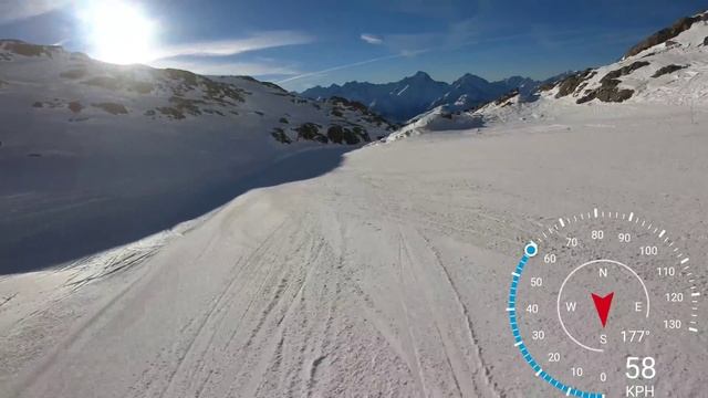 The Sarenne (Alpe d’Huez 2019) in 4k skiing over 100 KPH. longest black run in Europe. смотреть онлайн