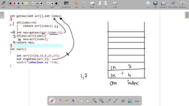 Find Maximum of an Array using Recursion | Algorithms in c++ смотреть онлайн