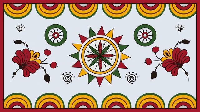 Русский народный орнамент. Пермогорская роспись. Бесплатный футаж. Зацикленное видео. смотреть онлайн
