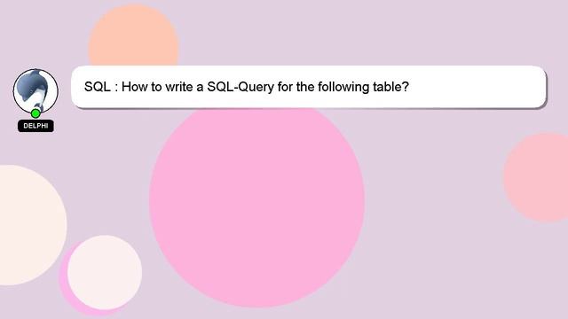SQL : How to write a SQL-Query for the following table? смотреть онлайн