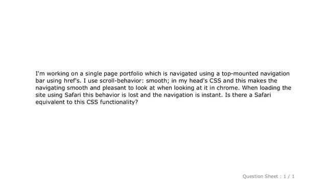 CSS : Is there a Safari equivalent for scroll-behavior: smooth;? смотреть онлайн