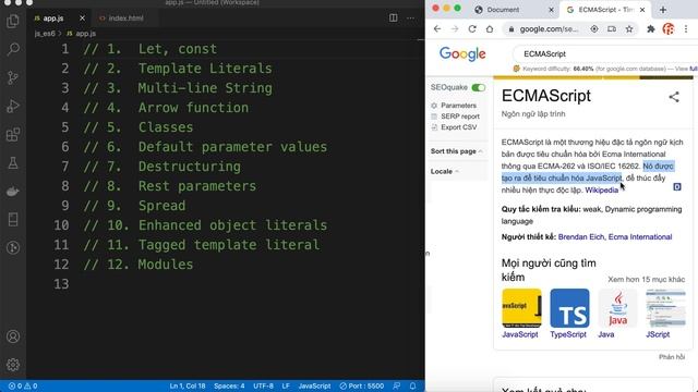 Học về Javascript ECMAScript 6 (ES6) смотреть онлайн