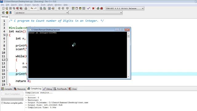 C Program to Count Number Of Digits in an Integer смотреть онлайн