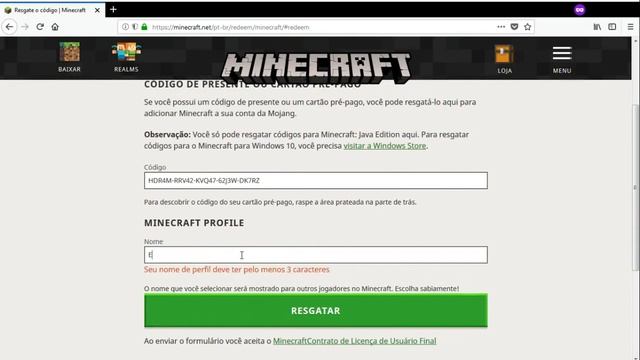 Minecraft(Edição Java): Como resgatar um código pré-pago смотреть онлайн