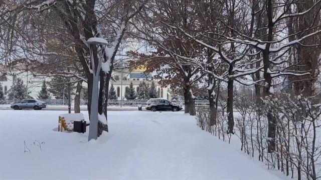 Талдыкорган утренняя прогулка, идет снег смотреть онлайн