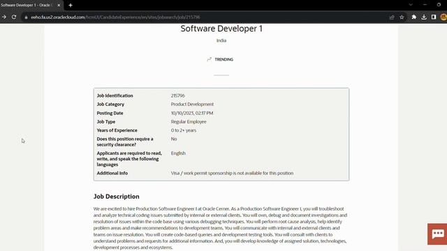 Oracle Hiring for Software Developer Role - Freshers / Experienced are Eligible to Apply смотреть онлайн