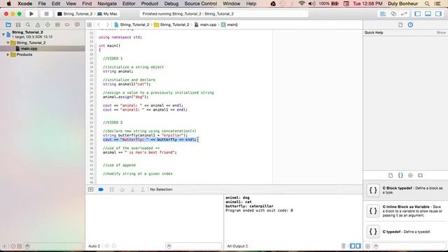 String Class: Concatenation & Modification смотреть онлайн