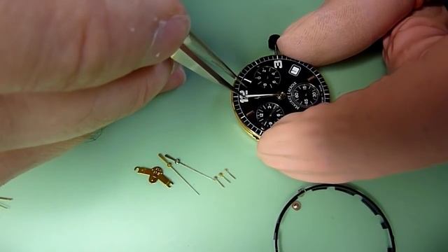 How To Fit A New Quartz Watch Movement. Watch Repair Techniques. ETA 251.262 Chronograph