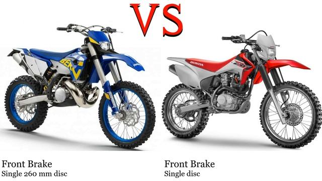 Husaberg TE 250 vs Honda XR 230 Test specification comparison смотреть онлайн