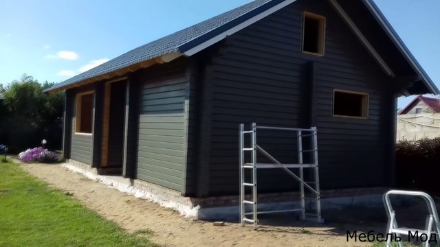 Покраска деревянной бани. смотреть онлайн