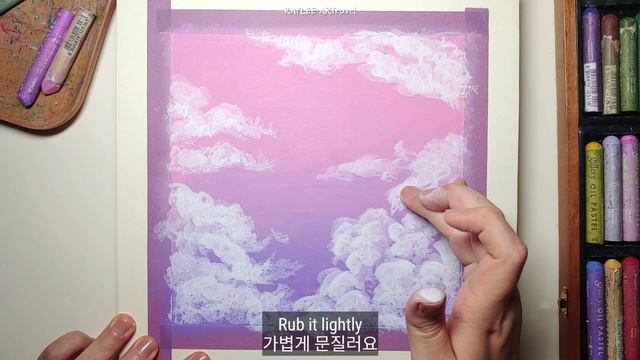 Oil Pastel Easy Drawing #59 / How to Draw Rainbow Sky for Beginners _ Satisfying ASMR смотреть онлайн