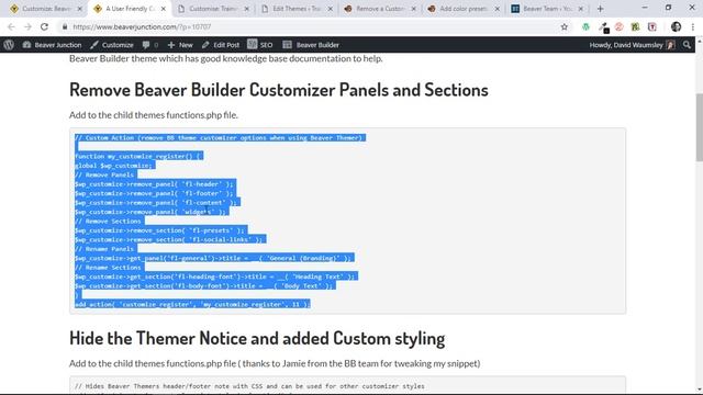 A User Friendly Customizer for the Beaver Builder Theme - Quick Tips смотреть онлайн