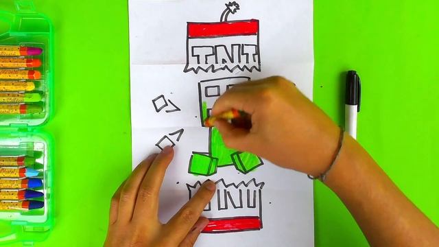 Майнкрафт Открытка Сюрприз - рисуем раскладушку КРИПЕРА смотреть онлайн