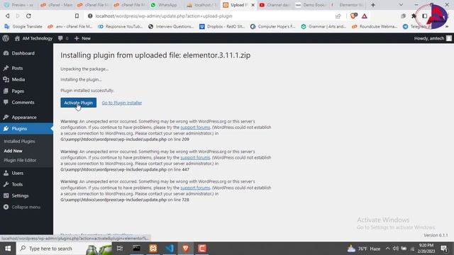How to install elementor in wordpress | Bangla | AM Technology смотреть онлайн