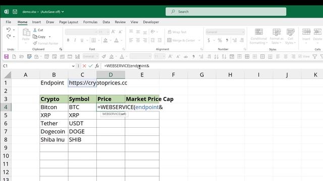 Import Crypto Price In Excel смотреть онлайн
