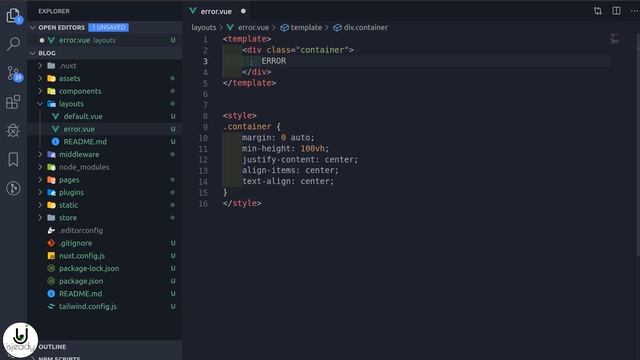 Nuxt Js-Creazione Blog Struttura - Error 404 9/9 смотреть онлайн
