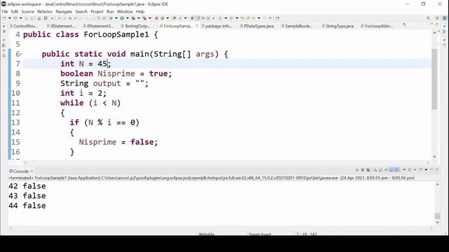 The While Loop Prime Numbers | Java Programming Tutorial for Beginners using Eclipse 2021 смотреть онлайн