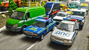 Полицейские модельки машин на МАКЕТЕ ГОРОДА 1/43. Про машинки.