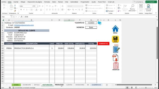 Plantilla para Facturación en EXCEL | ? Facturas Automatizadas смотреть онлайн