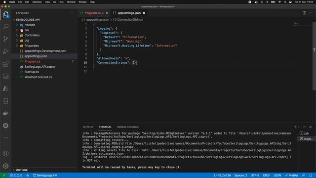 Logs com .NET 5, Serilog e SQL Server смотреть онлайн