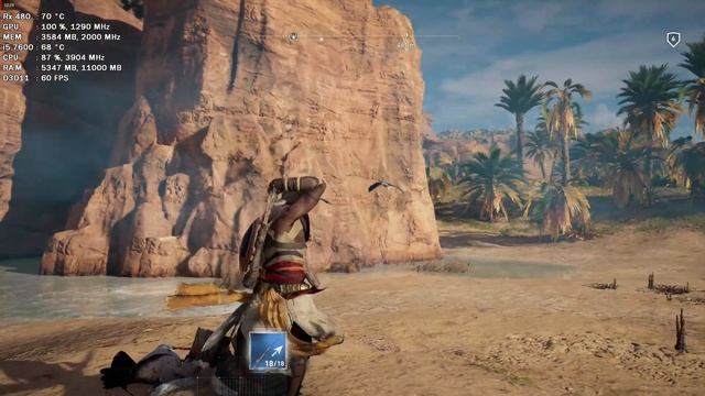 Assassin's Creed Origins i5 7600 + RX 480 8GB Ultra Settings Gameplay+/Benchmark/ смотреть онлайн