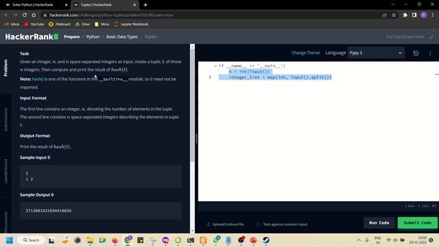 12. HackerRank Python Problem: Tuples смотреть онлайн