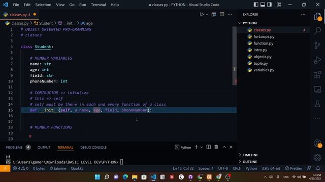 PYTHON - Class (Object Oriented Programming) смотреть онлайн
