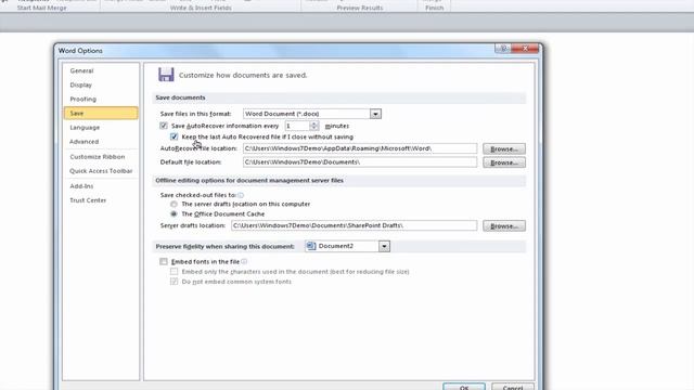 Microsoft Office 2010 - BackStage View