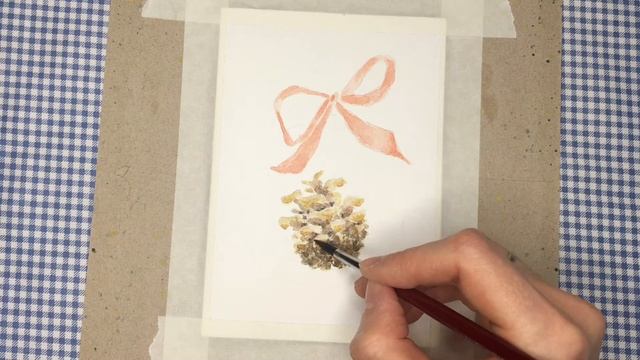 Как нарисовать сосновую шишку акварелью/Новогодняя открытка/How to paint Pinecone/DIY Christmas car смотреть онлайн