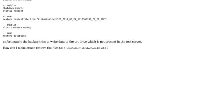 Databases: Oracle restore to a differnet drive смотреть онлайн