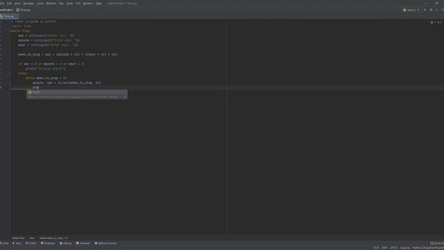Countdown Timer Program in Python with PyCharm смотреть онлайн