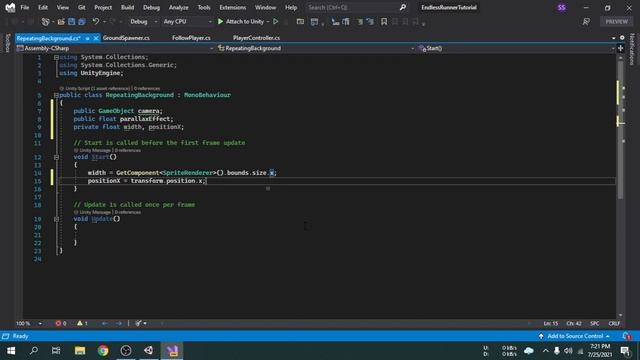 8. Make repeating background with parallax effect | Make a full Endless Runner Game to learn Unity. смотреть онлайн