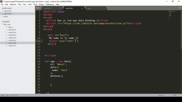 #8 VueJs Two Way Data Binding | Vue JS Tutorial смотреть онлайн