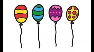 Раскраска ВОЗДУШНЫЕ ШАРИКИ / Как нарисовать ВОЗДУШНЫЕ ШАРИКИ / Краски раскраски