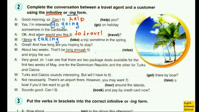 Examples of Using Infinitive and V+ing from Round-Up Grammar 5 - Ex2 смотреть онлайн
