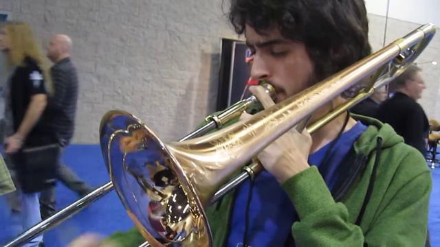 John Egizi playing a B.A.C. Artist Series "Trombone Shorty" Model at NAMM 2012 смотреть онлайн
