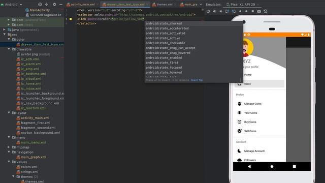 Part: 2 Learn to build a custom Navigation Drawer with Navigation components in Kotlin смотреть онлайн