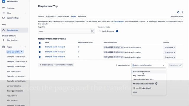 Transforming Confluence pages in mass using Requirement Yogi (Cloud) смотреть онлайн